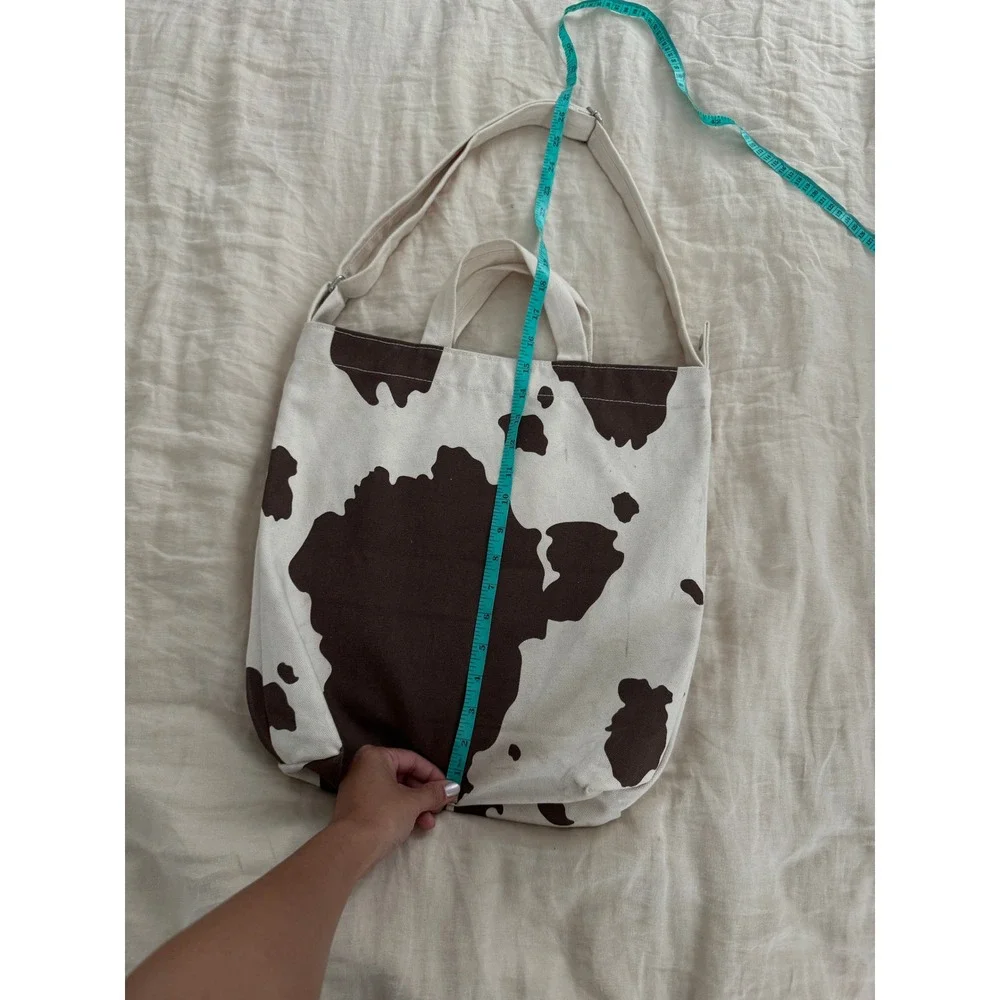 Baggu Duck Bag Canvas Tote Crossbody Cow Print with Adjustable Strap *AS IS* - Picture 8 of 9